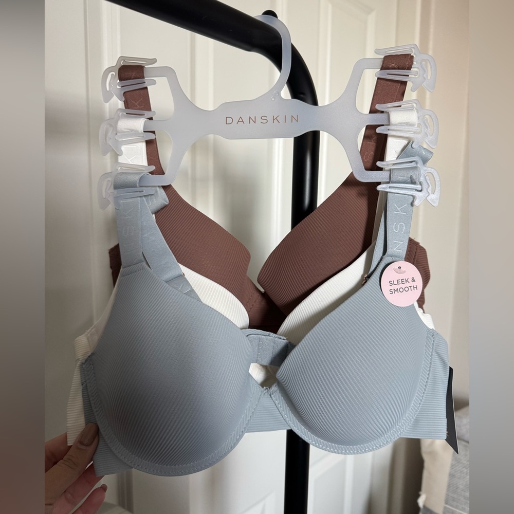 Danskin Sleek & Smooth Bra 3-Pack (36C) – Neutral Colors